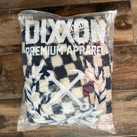 DIXXON Flannel Co Women's Checkered Hooded Sherpa Cardigan, Black White, L(NWT) - Picture 3 of 10